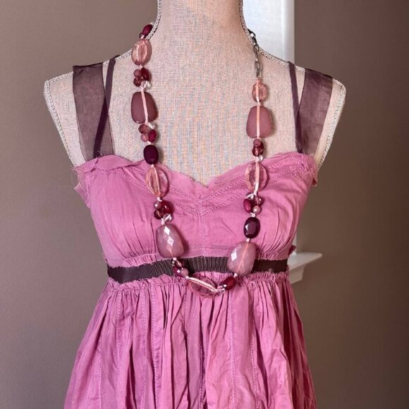 LOFT Gorgeous Cotton Babydoll Dress and Matching Necklace Set -  Size 4 - Picture 2 of 12